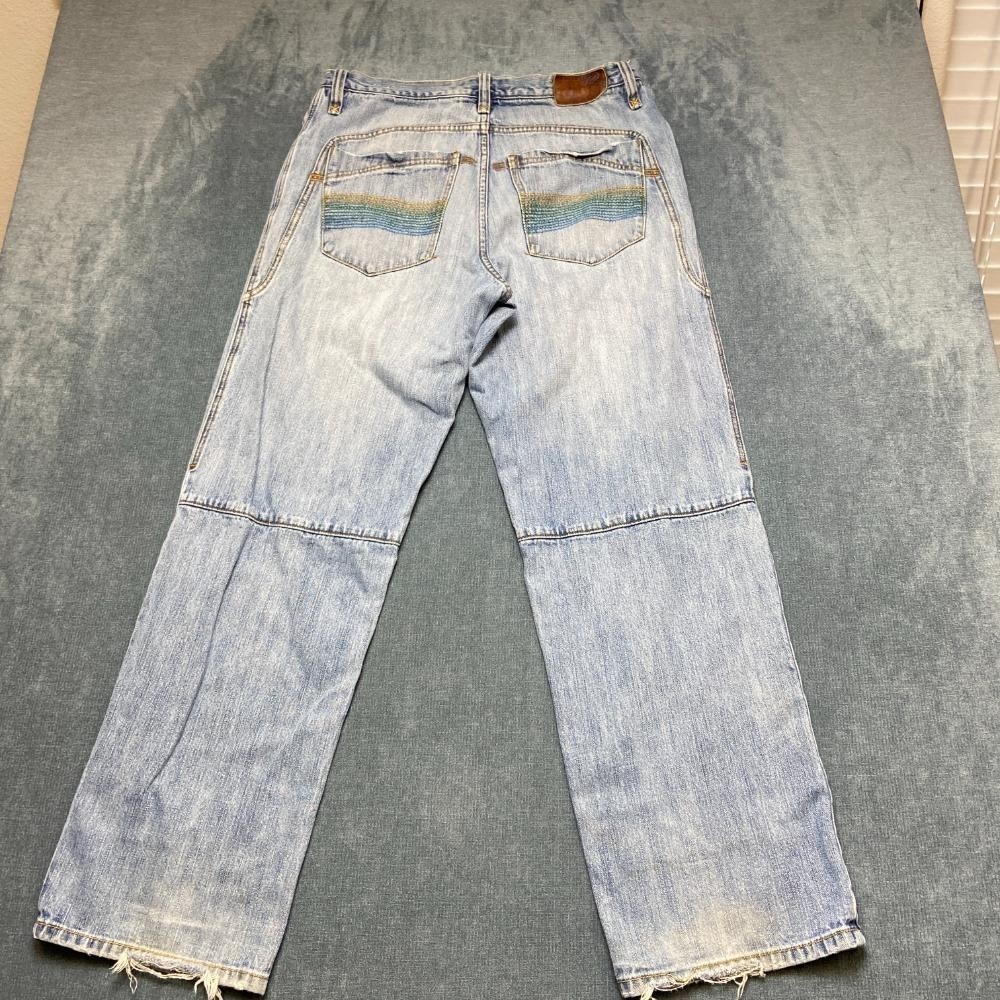 Vintage Rocawear Jeans Mens 34 Blue Denim Cotton Baggy Loose Fit 90s Hip Hop